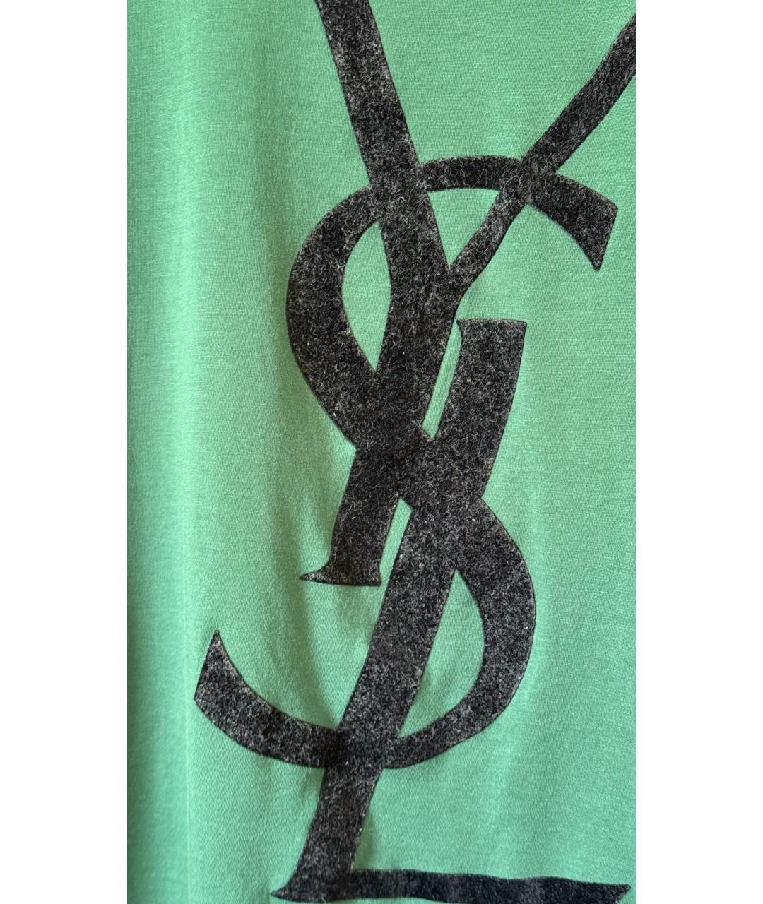 SAINT LAURENT Зеленая футболка, фото 4