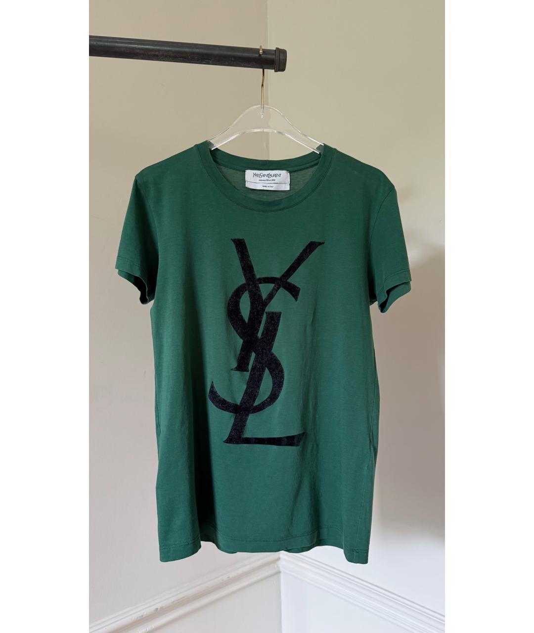 SAINT LAURENT Зеленая футболка, фото 7