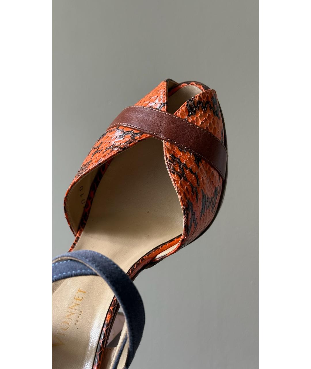 GIUSEPPE ZANOTTI DESIGN Коричневые кожаные босоножки, фото 4