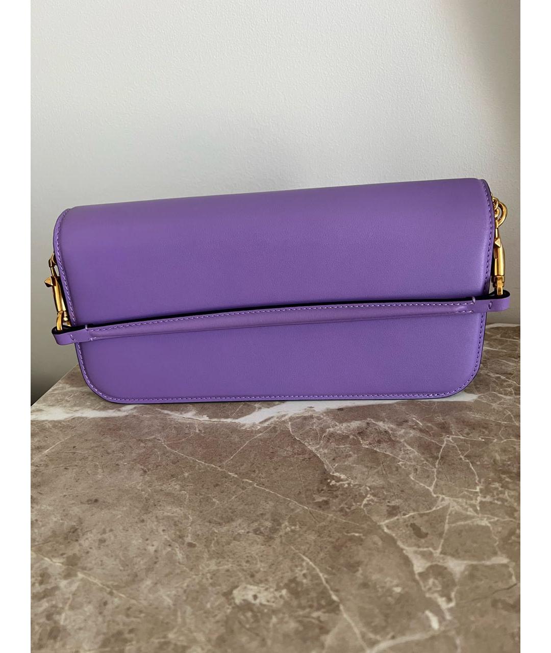 VALENTINO Фиолетовая кожаная сумка через плечо, фото 2