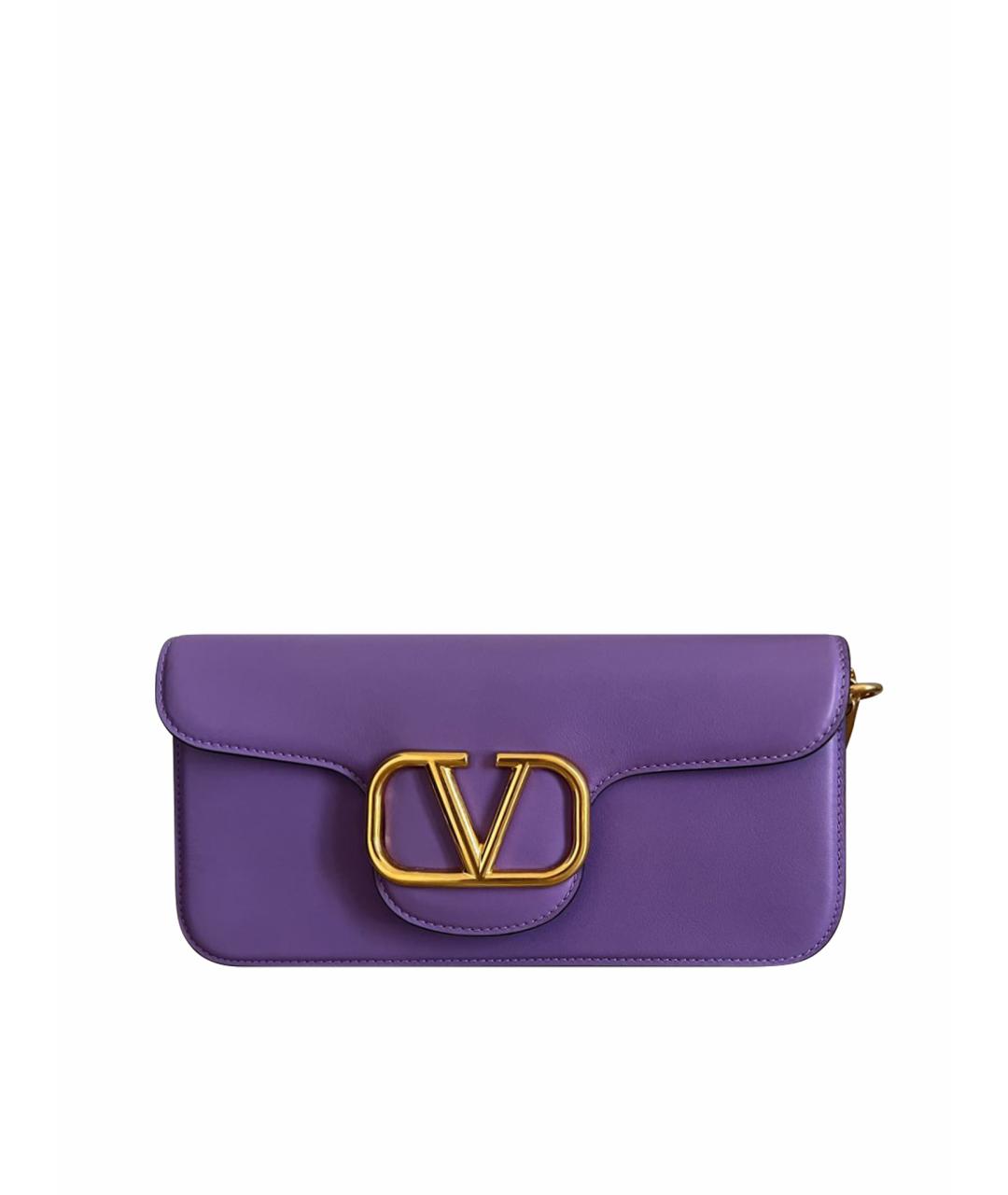 VALENTINO Фиолетовая кожаная сумка через плечо, фото 5