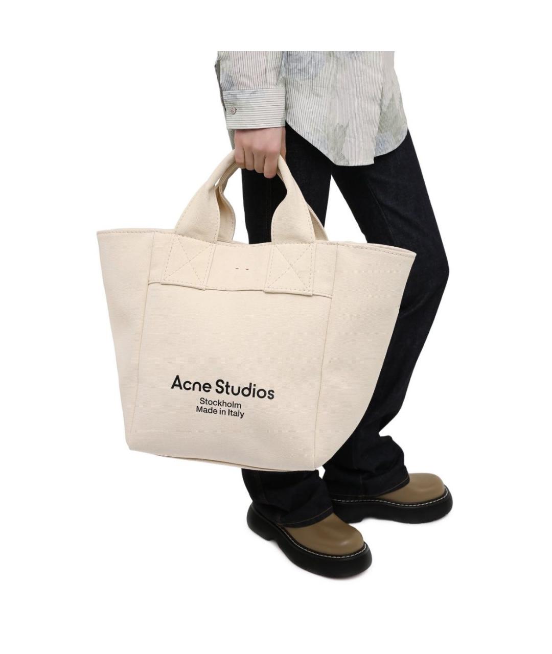 ACNE STUDIOS Бежевая тканевая дорожная/спортивная сумка, фото 6