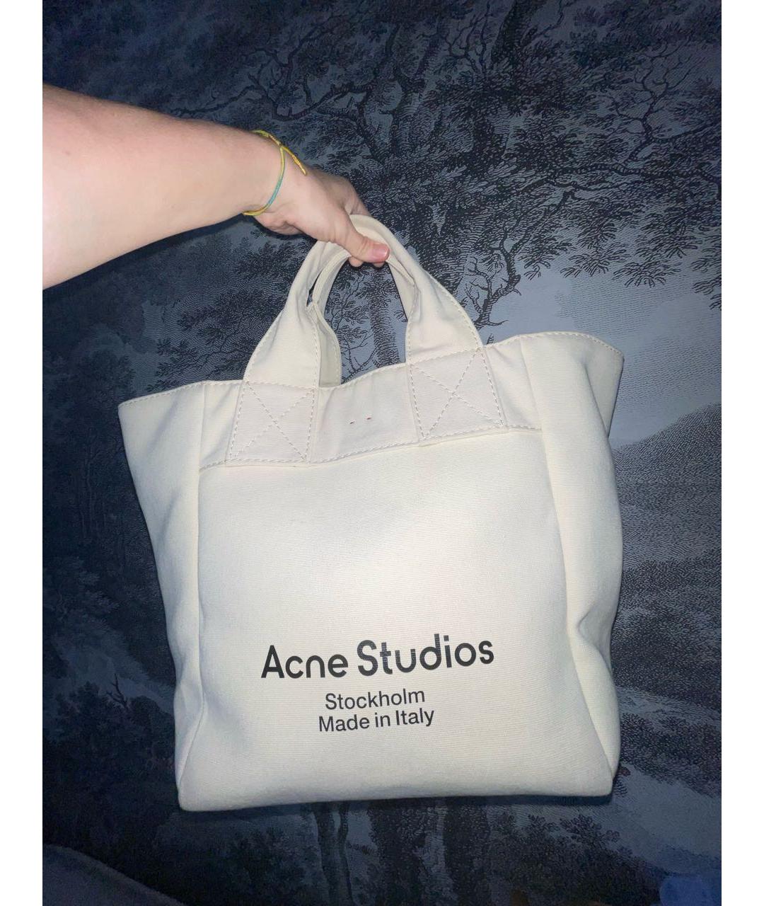 ACNE STUDIOS Бежевая тканевая дорожная/спортивная сумка, фото 2