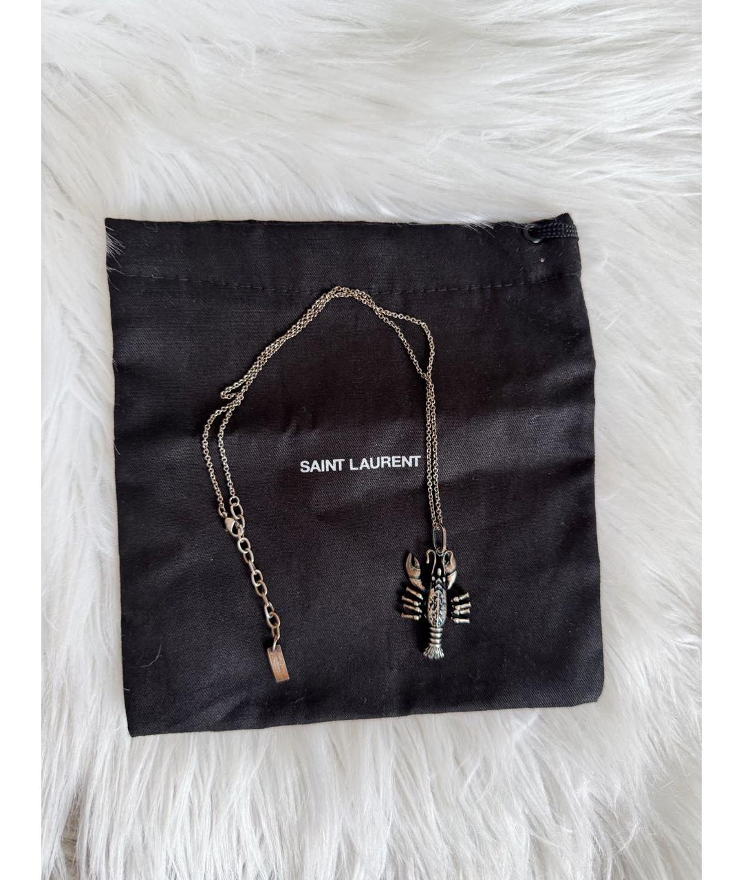 SAINT LAURENT Серебряная латунная цепочка, фото 2