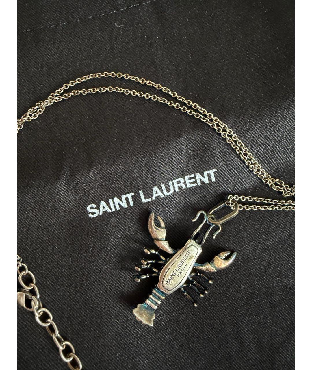 SAINT LAURENT Серебряная латунная цепочка, фото 3