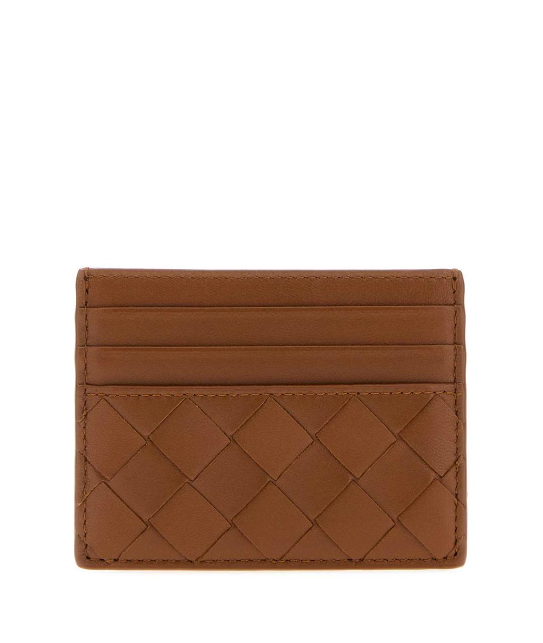 BOTTEGA VENETA Коричневый кожаный кардхолдер, фото 1