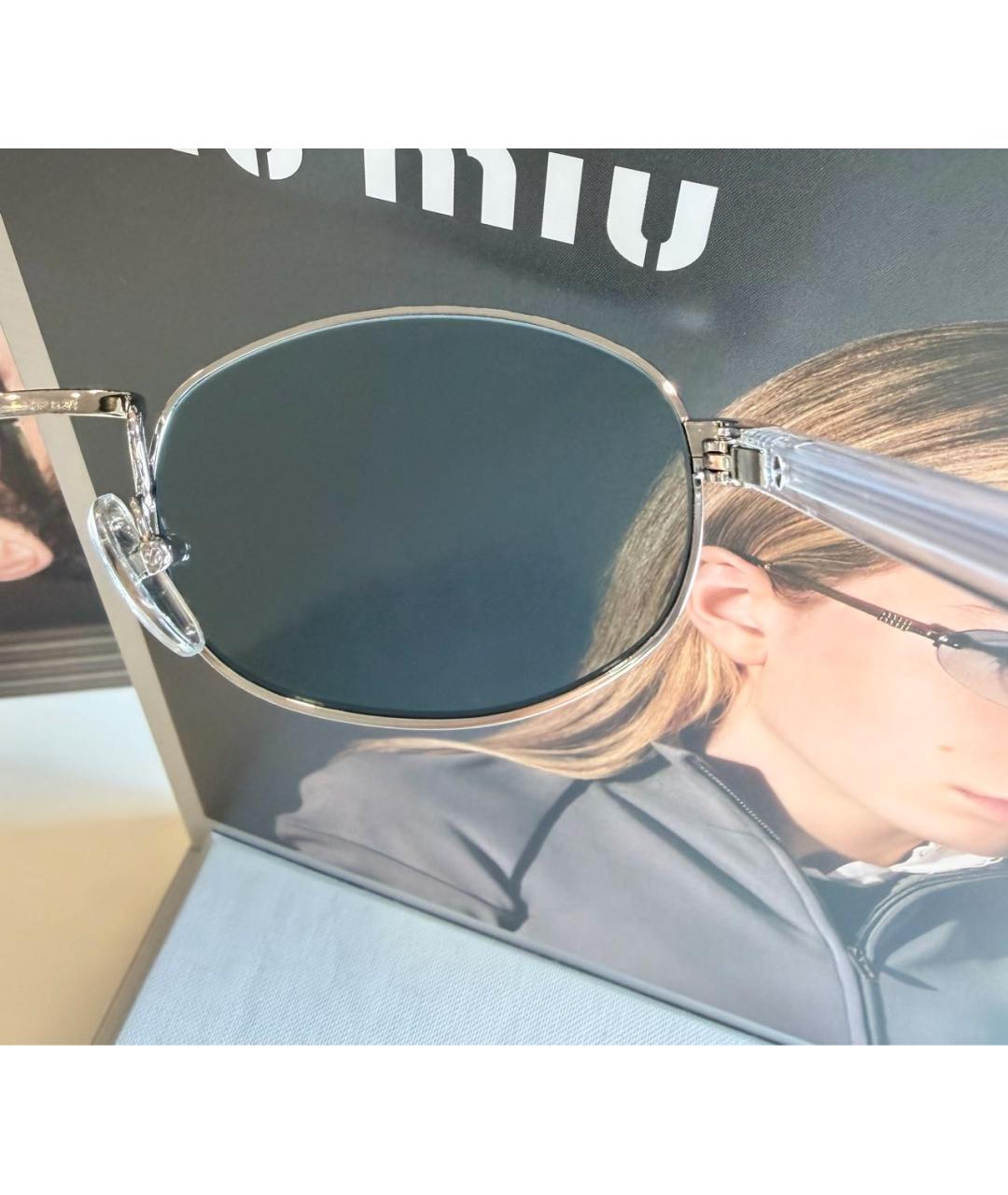 PRADA Голубые металлические солнцезащитные очки, фото 8