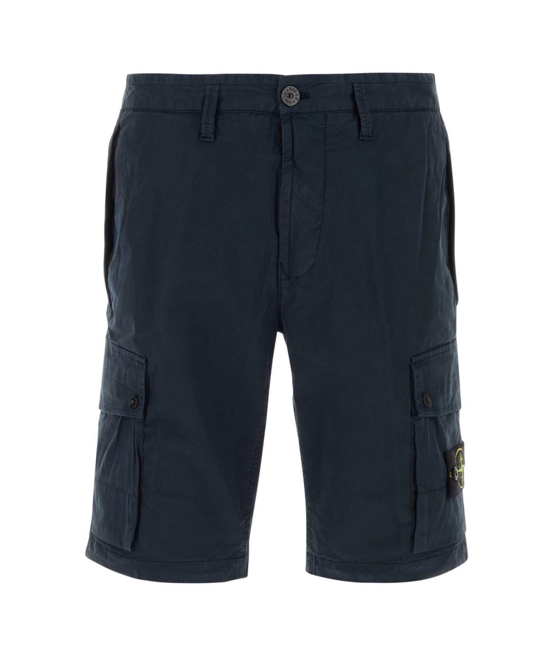 STONE ISLAND Синие хлопковые шорты, фото 1