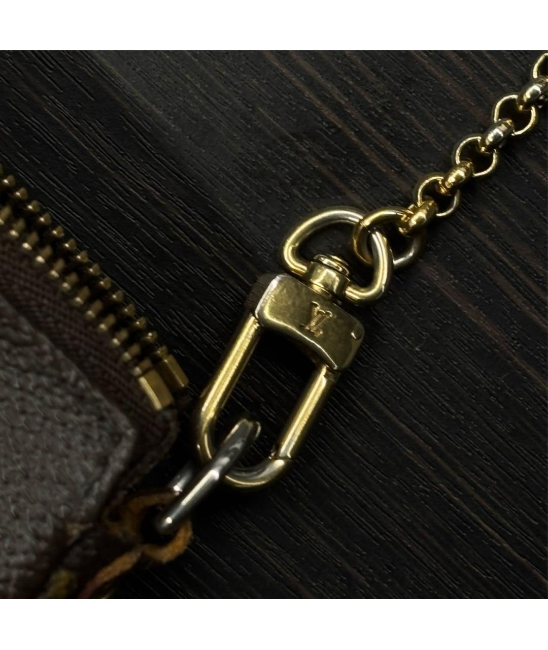 LOUIS VUITTON Коричневая кожаная сумка с короткими ручками, фото 3