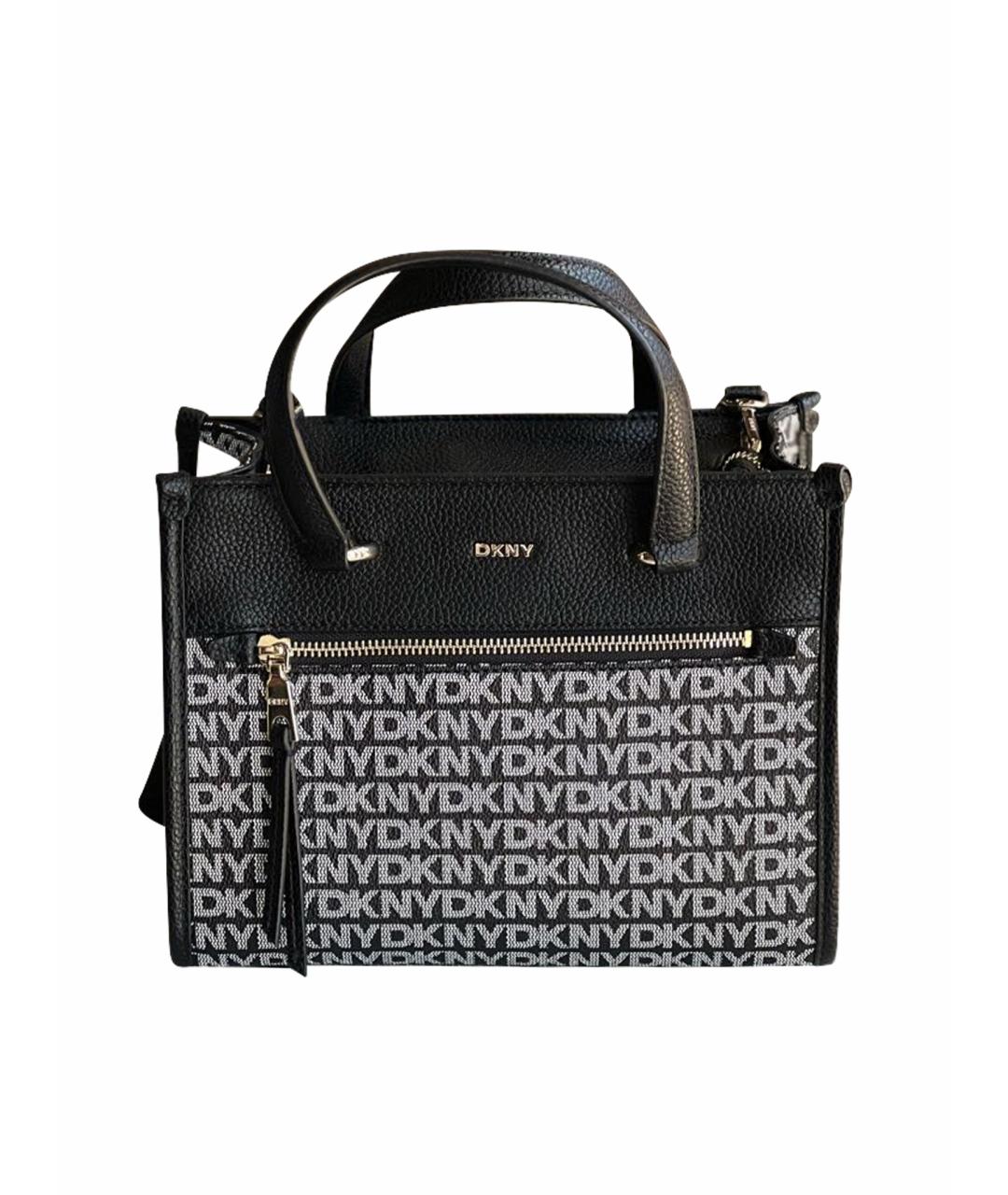 DKNY Черная кожаная сумка тоут, фото 1