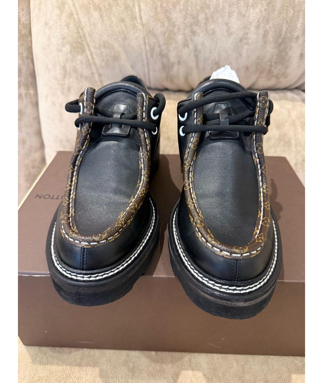 LOUIS VUITTON Черные кожаные туфли, фото 2