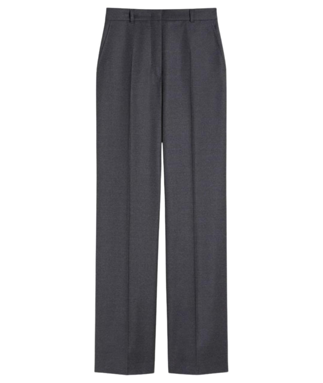 'S MAX MARA Антрацитовые шерстяные прямые брюки, фото 1