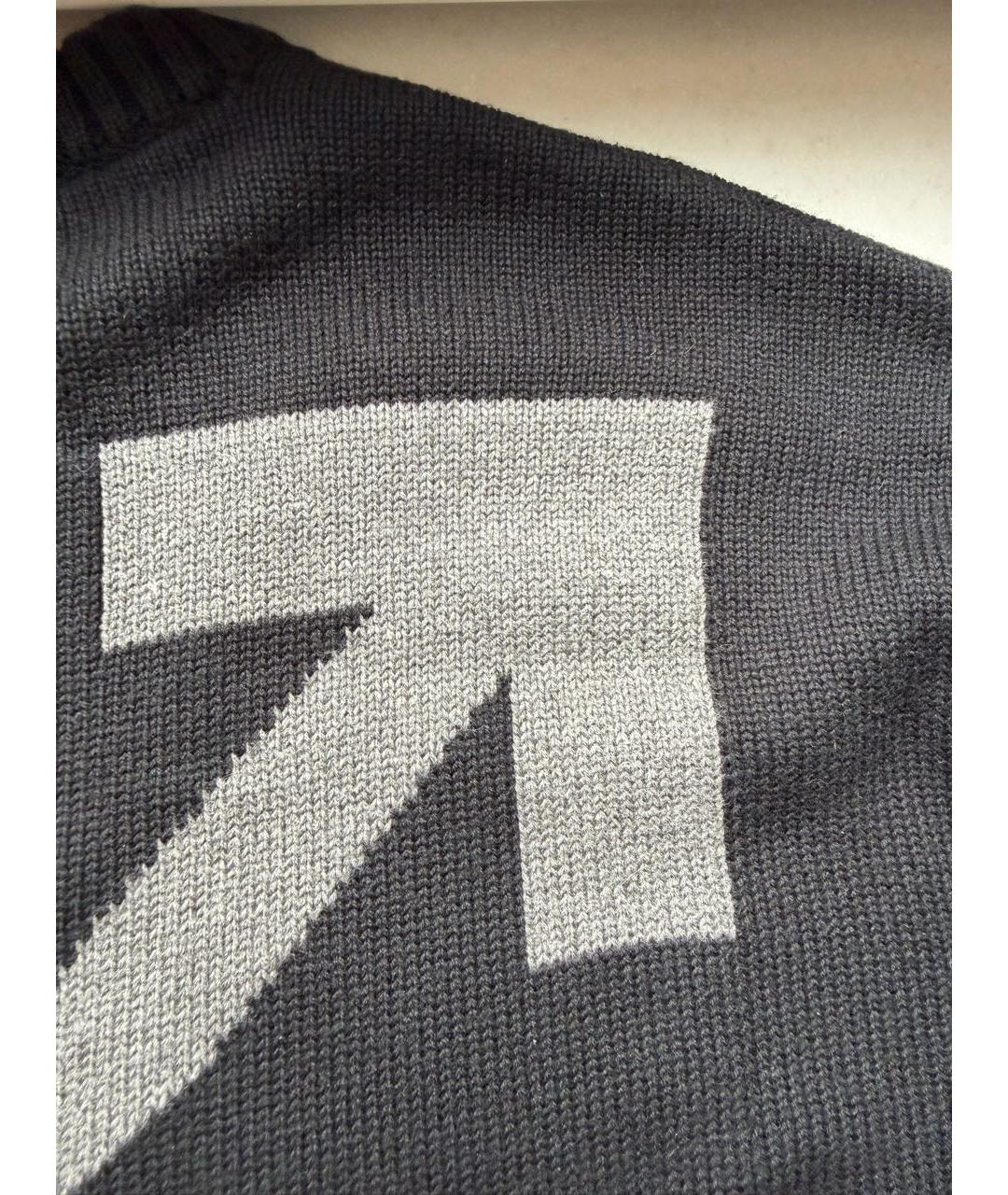 OFF-WHITE Черный хлопковый джемпер / свитер, фото 4