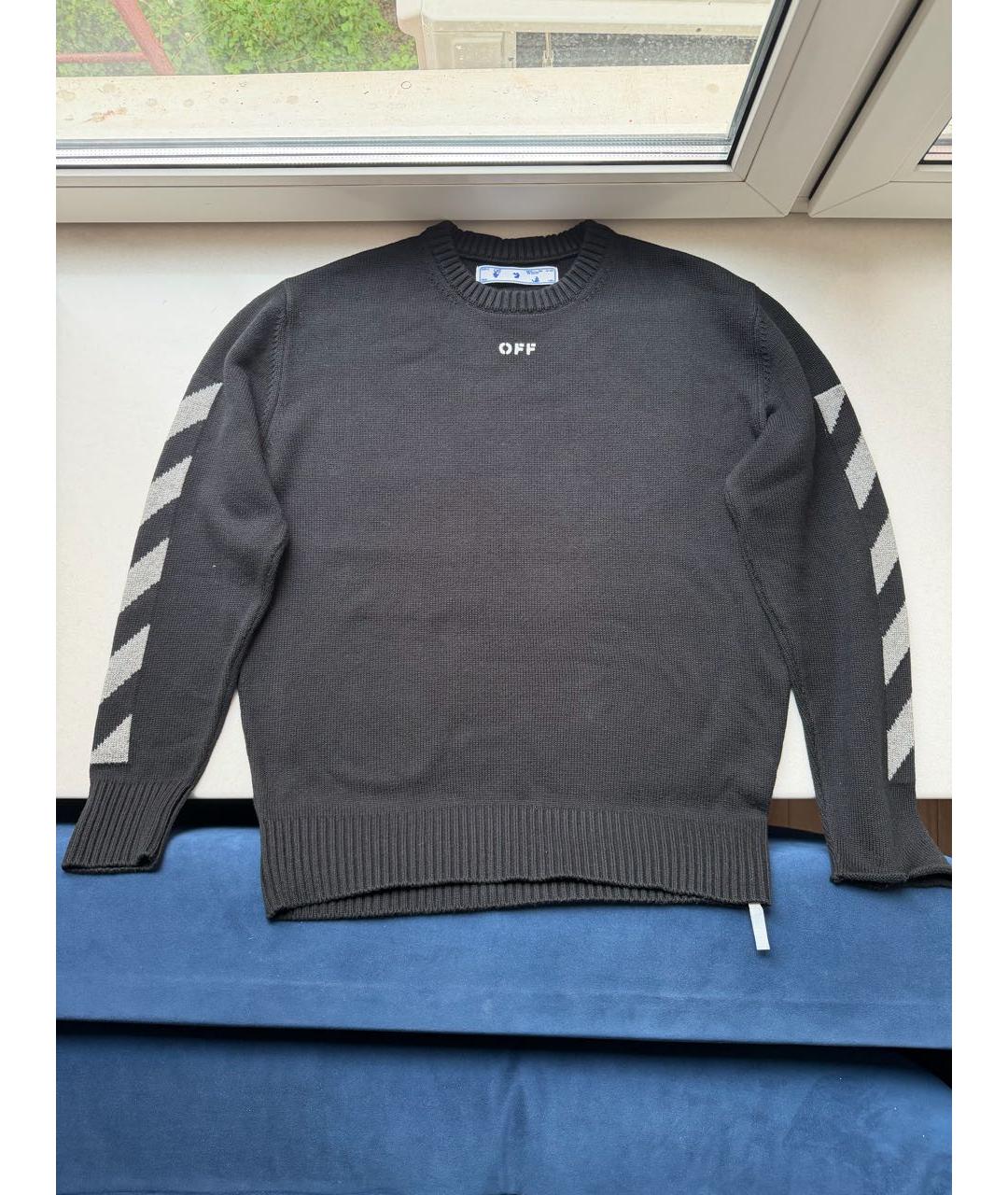 OFF-WHITE Черный хлопковый джемпер / свитер, фото 8