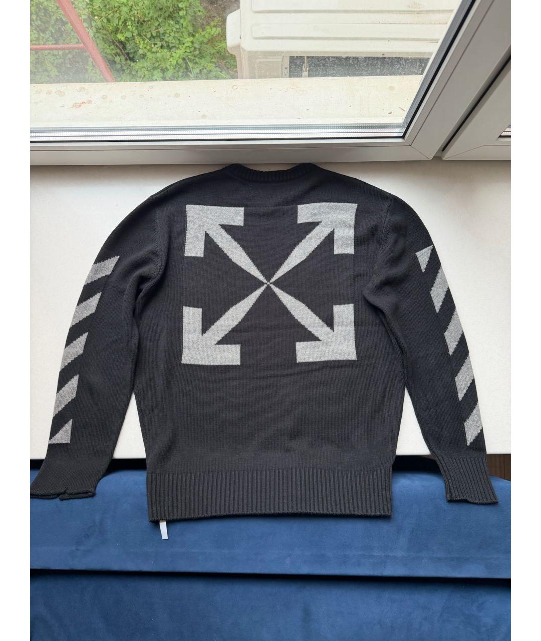OFF-WHITE Черный хлопковый джемпер / свитер, фото 2