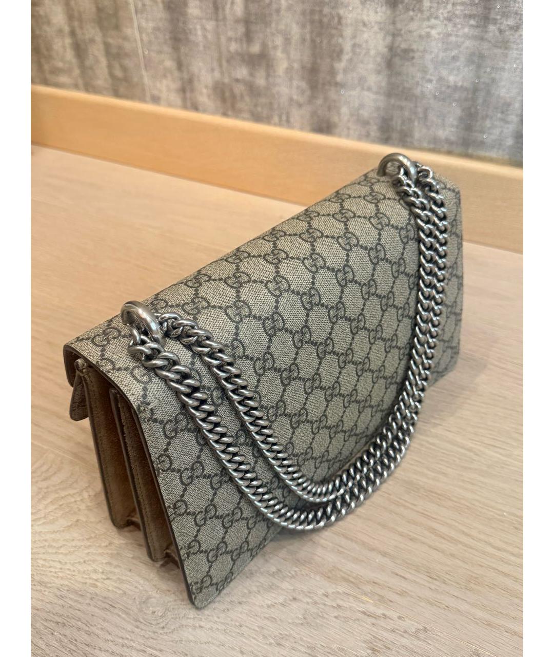 GUCCI Бежевая сумка через плечо из искусственной кожи, фото 4