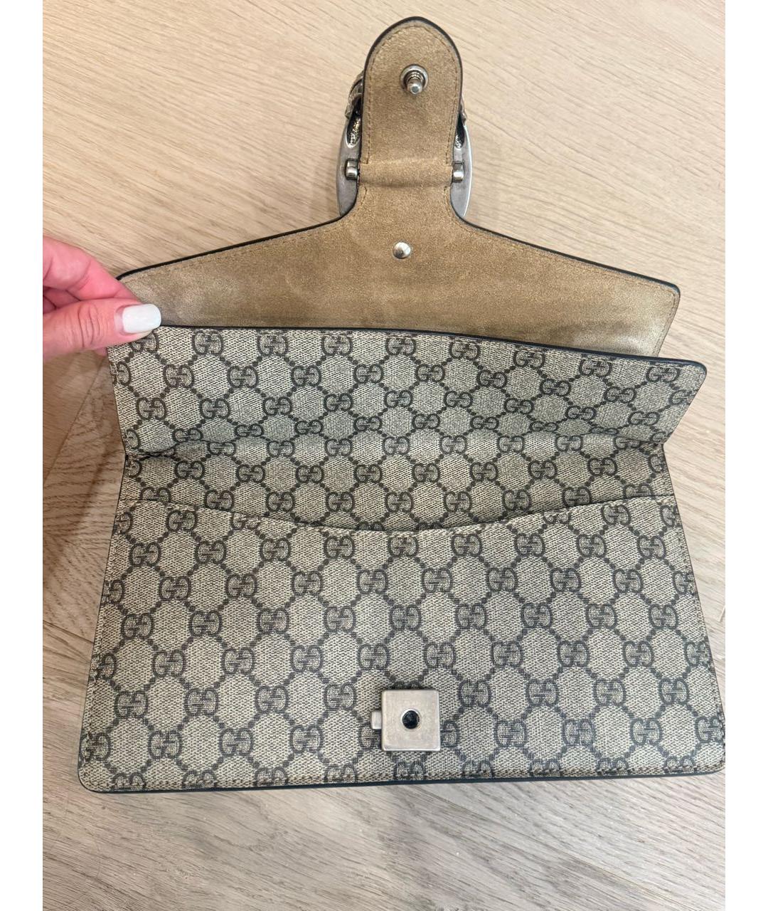 GUCCI Бежевая сумка через плечо из искусственной кожи, фото 5