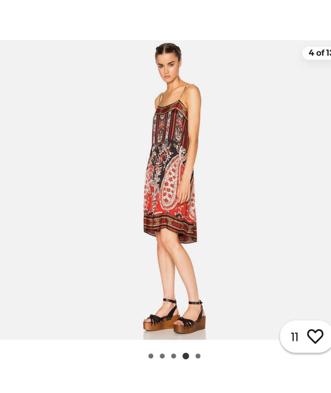 ISABEL MARANT ETOILE Красное вискозное повседневное платье, фото 8