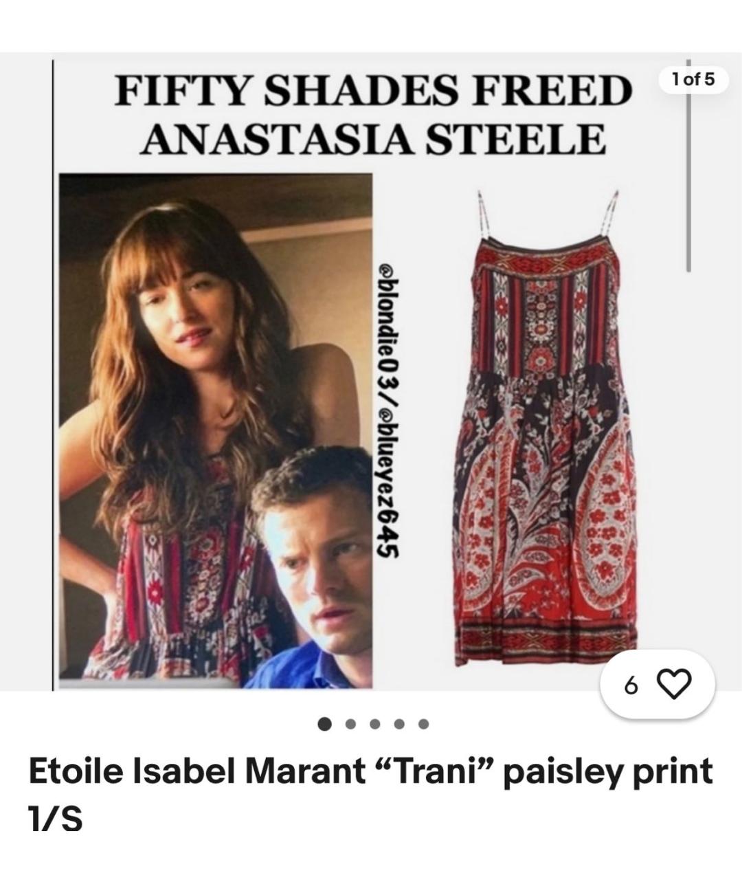 ISABEL MARANT ETOILE Красное вискозное повседневное платье, фото 7