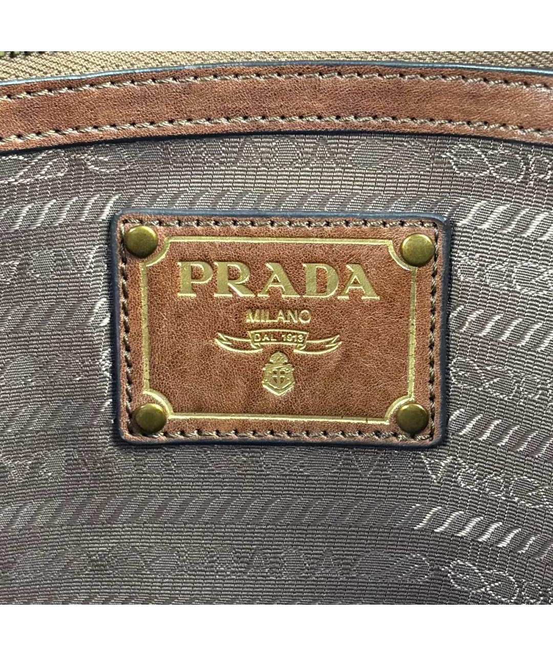 PRADA Коричневая кожаная сумка тоут, фото 6