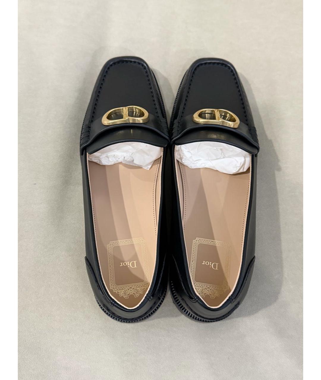 CHRISTIAN DIOR Черные кожаные лоферы, фото 3