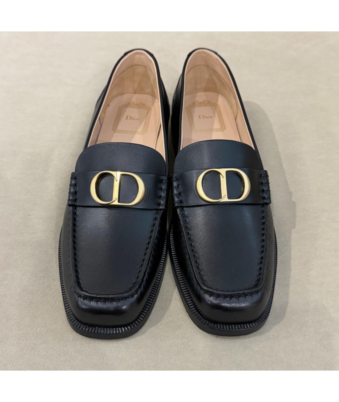 CHRISTIAN DIOR Черные кожаные лоферы, фото 2