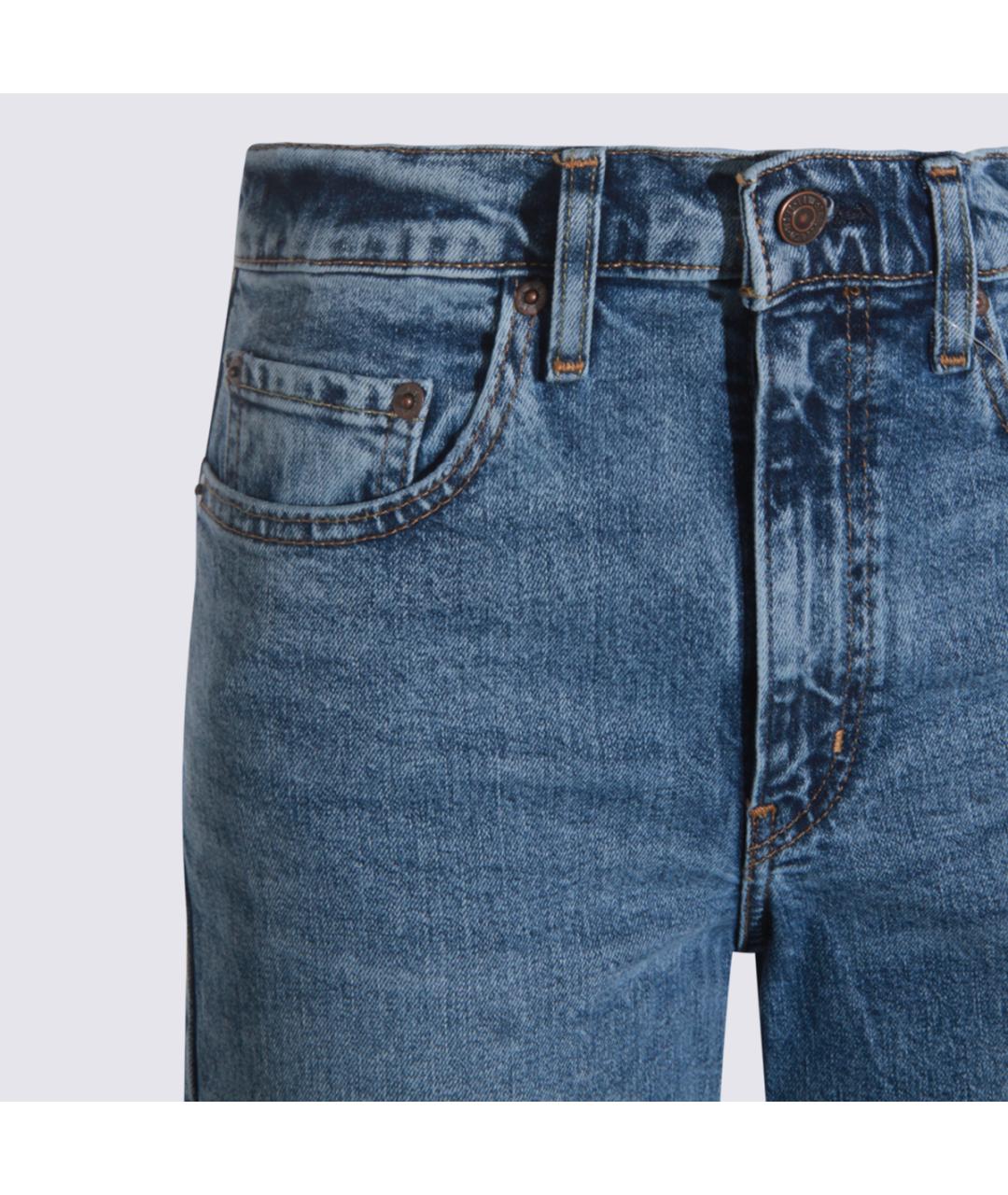LEVI'S Синие хлопко-эластановые прямые джинсы, фото 3