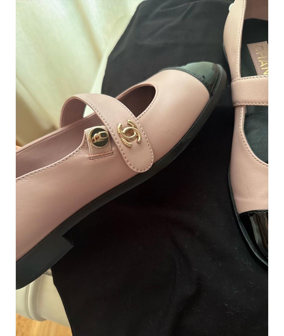 CHANEL Розовые кожаные балетки, фото 4