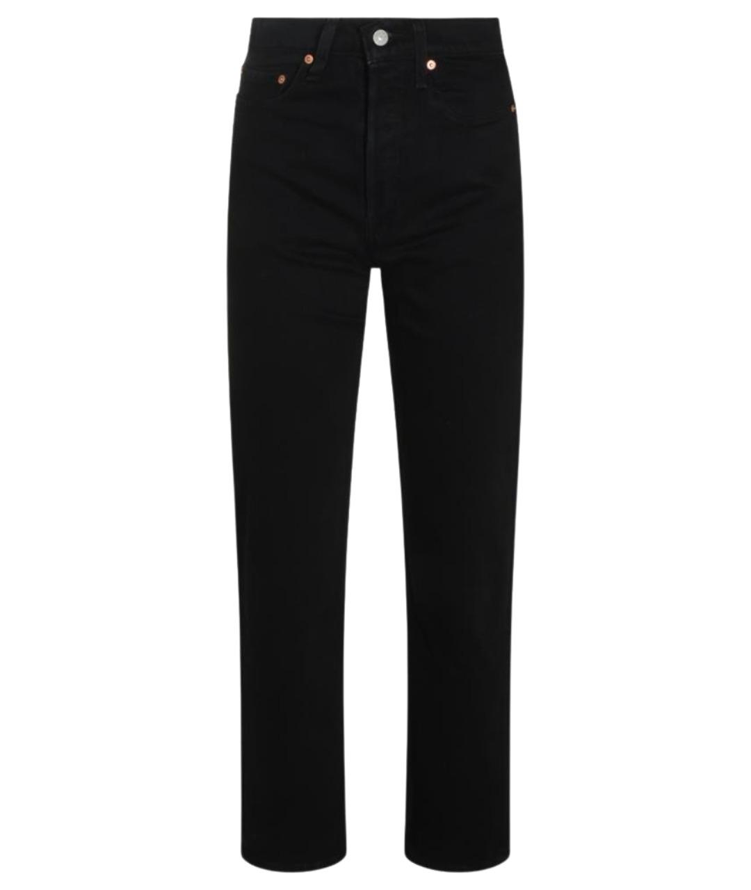 LEVI'S Черные хлопковые прямые джинсы, фото 1