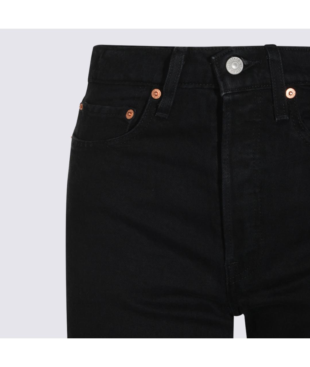 LEVI'S Черные хлопковые прямые джинсы, фото 3