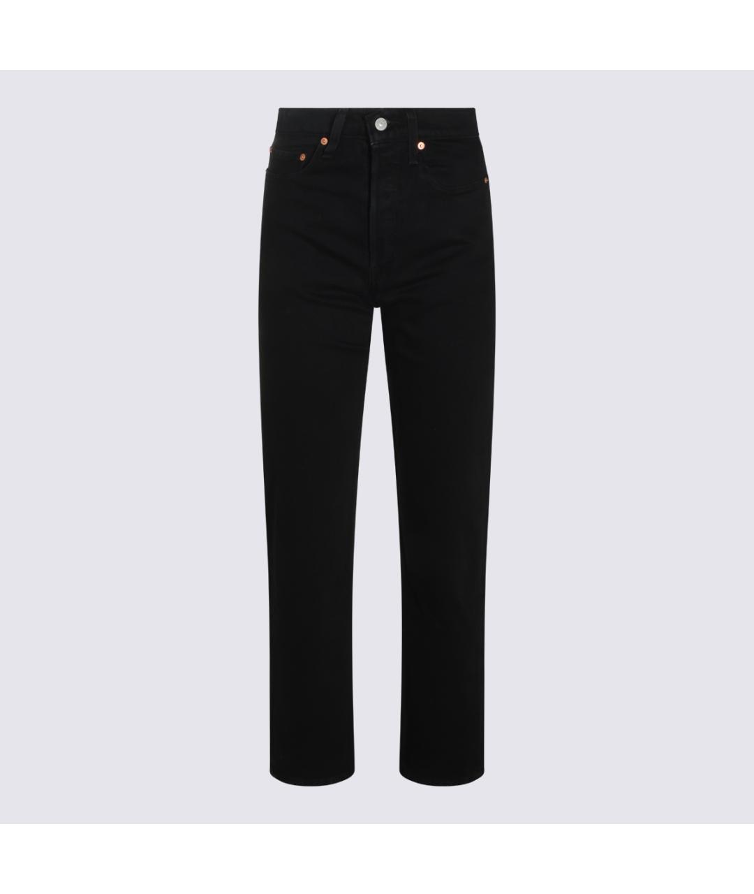 LEVI'S Черные хлопковые прямые джинсы, фото 4