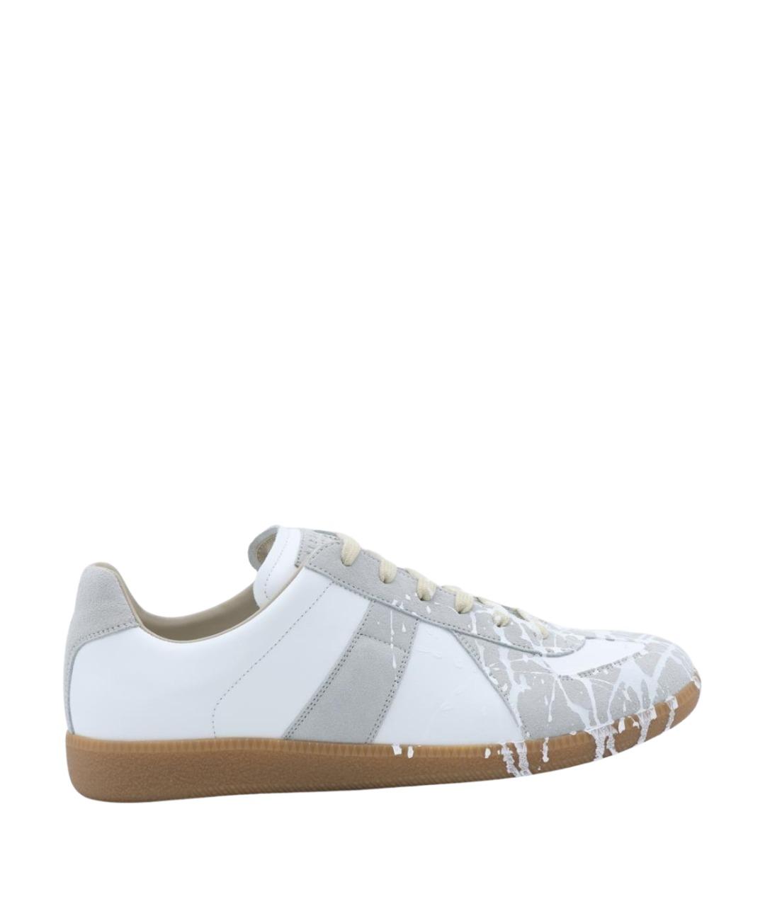 MAISON MARGIELA Белые кожаные низкие кроссовки / кеды, фото 1