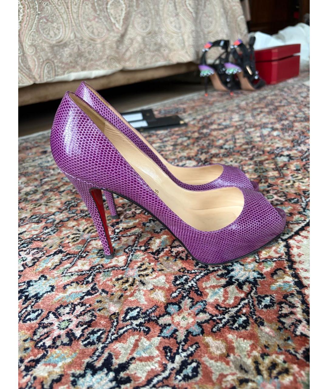 CHRISTIAN LOUBOUTIN Фиолетовые кожаные туфли, фото 6
