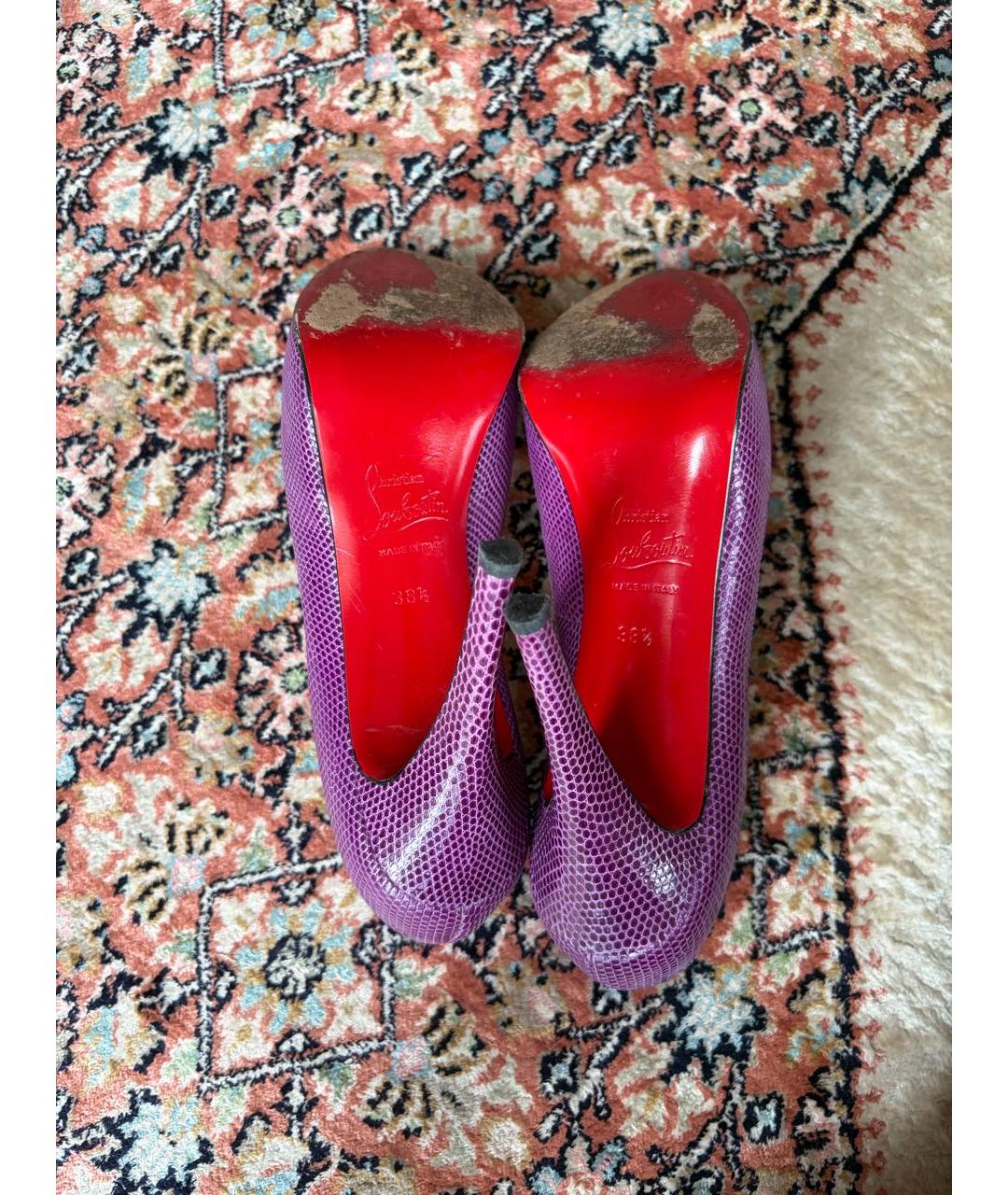 CHRISTIAN LOUBOUTIN Фиолетовые кожаные туфли, фото 5