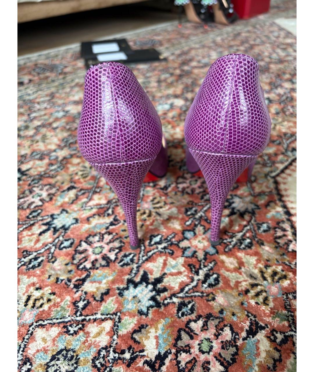 CHRISTIAN LOUBOUTIN Фиолетовые кожаные туфли, фото 4