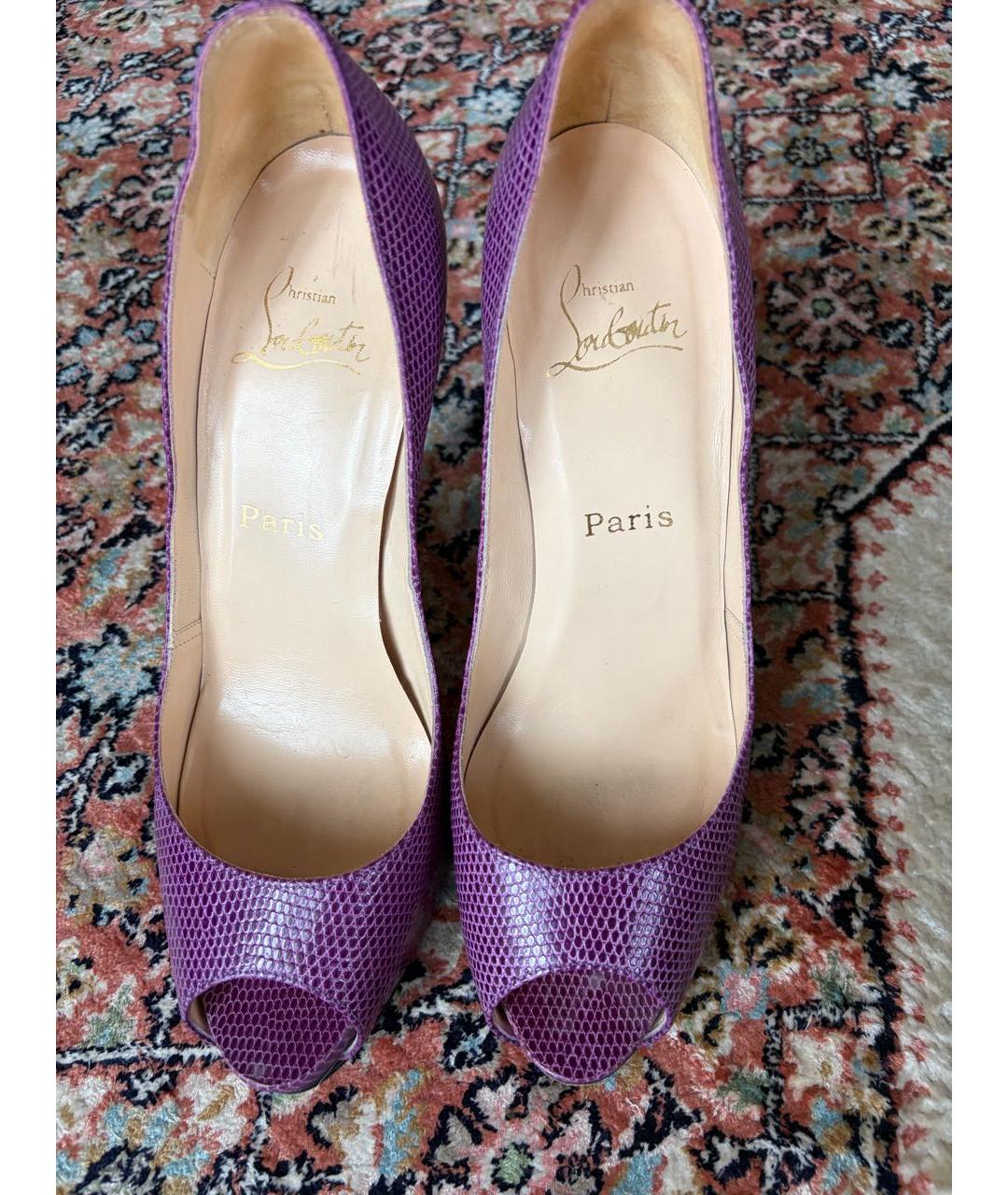 CHRISTIAN LOUBOUTIN Фиолетовые кожаные туфли, фото 2