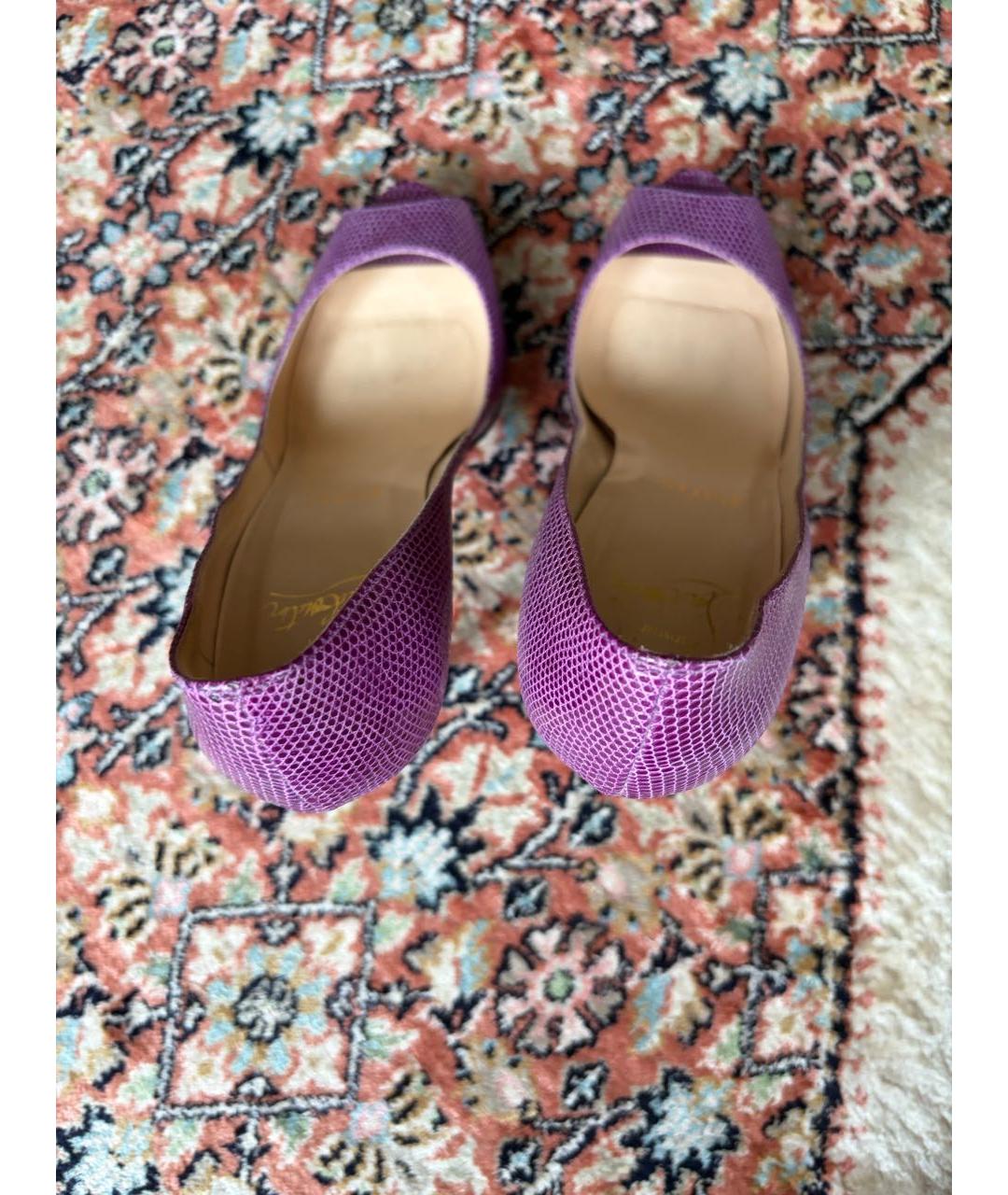 CHRISTIAN LOUBOUTIN Фиолетовые кожаные туфли, фото 3