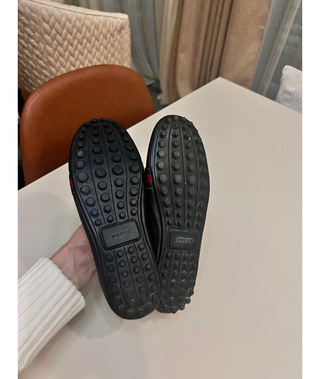 GUCCI Черные кожаные балетки, фото 4
