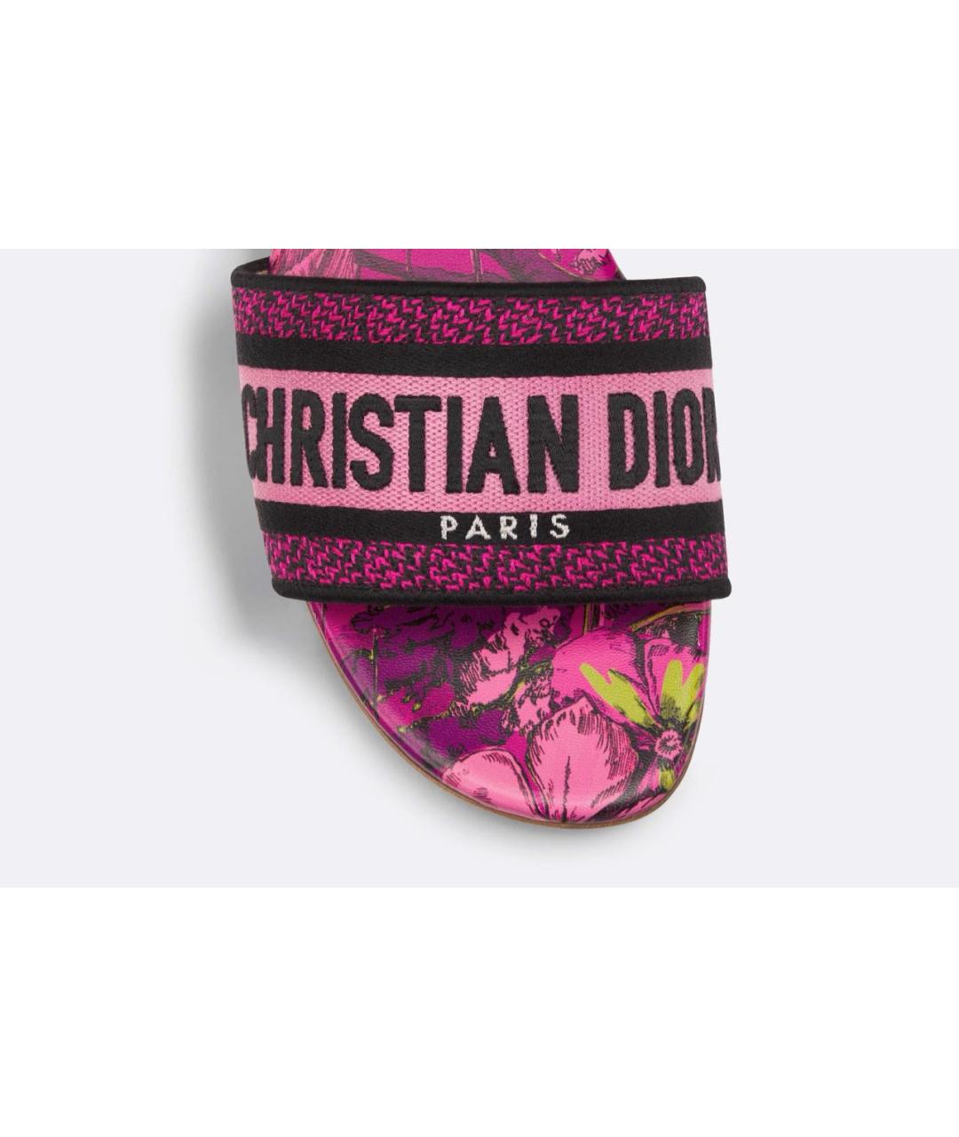 CHRISTIAN DIOR Фуксия текстильные босоножки, фото 2