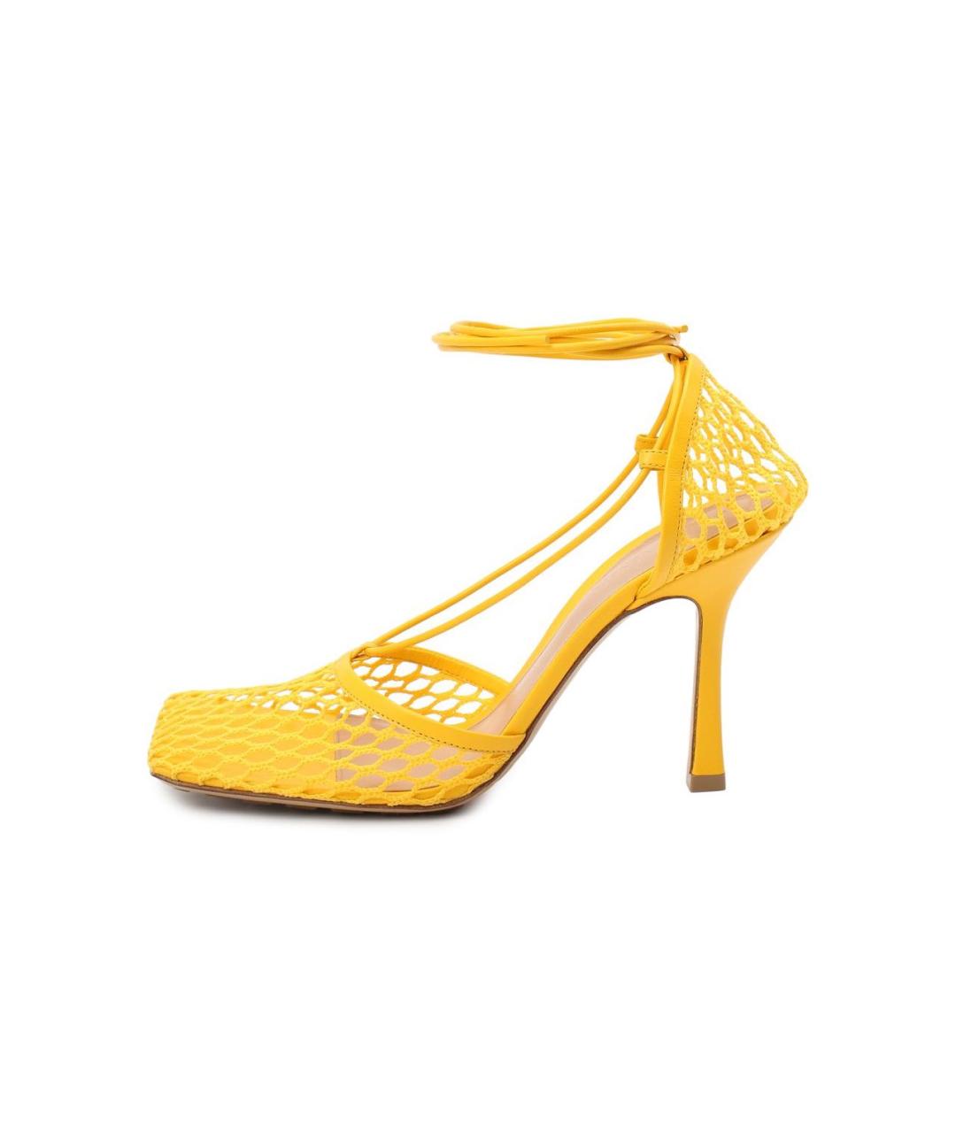 BOTTEGA VENETA Желтые кожаные босоножки, фото 9