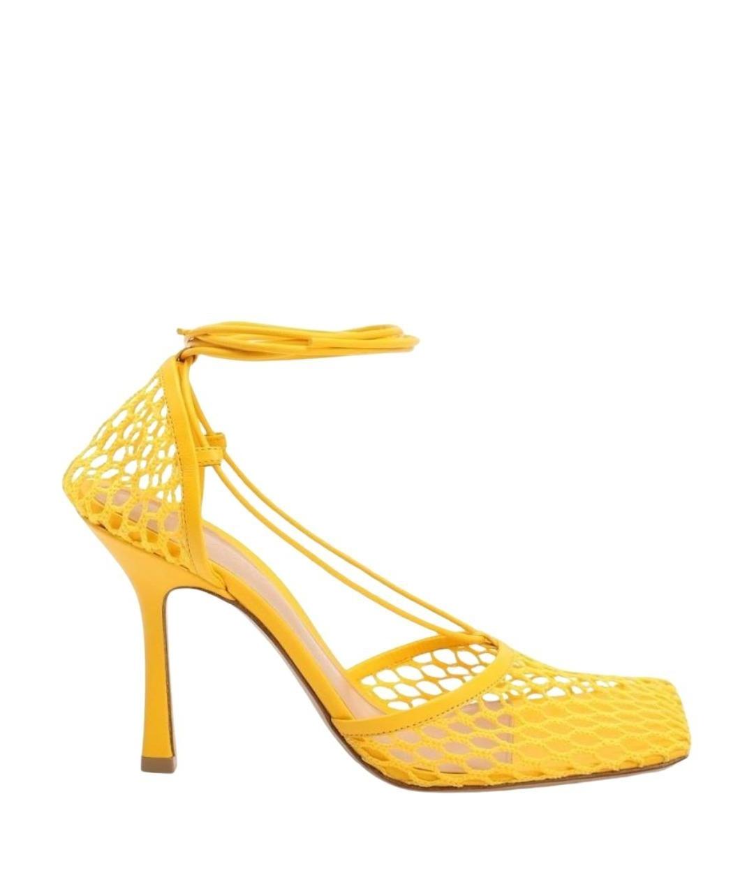BOTTEGA VENETA Желтые кожаные босоножки, фото 1