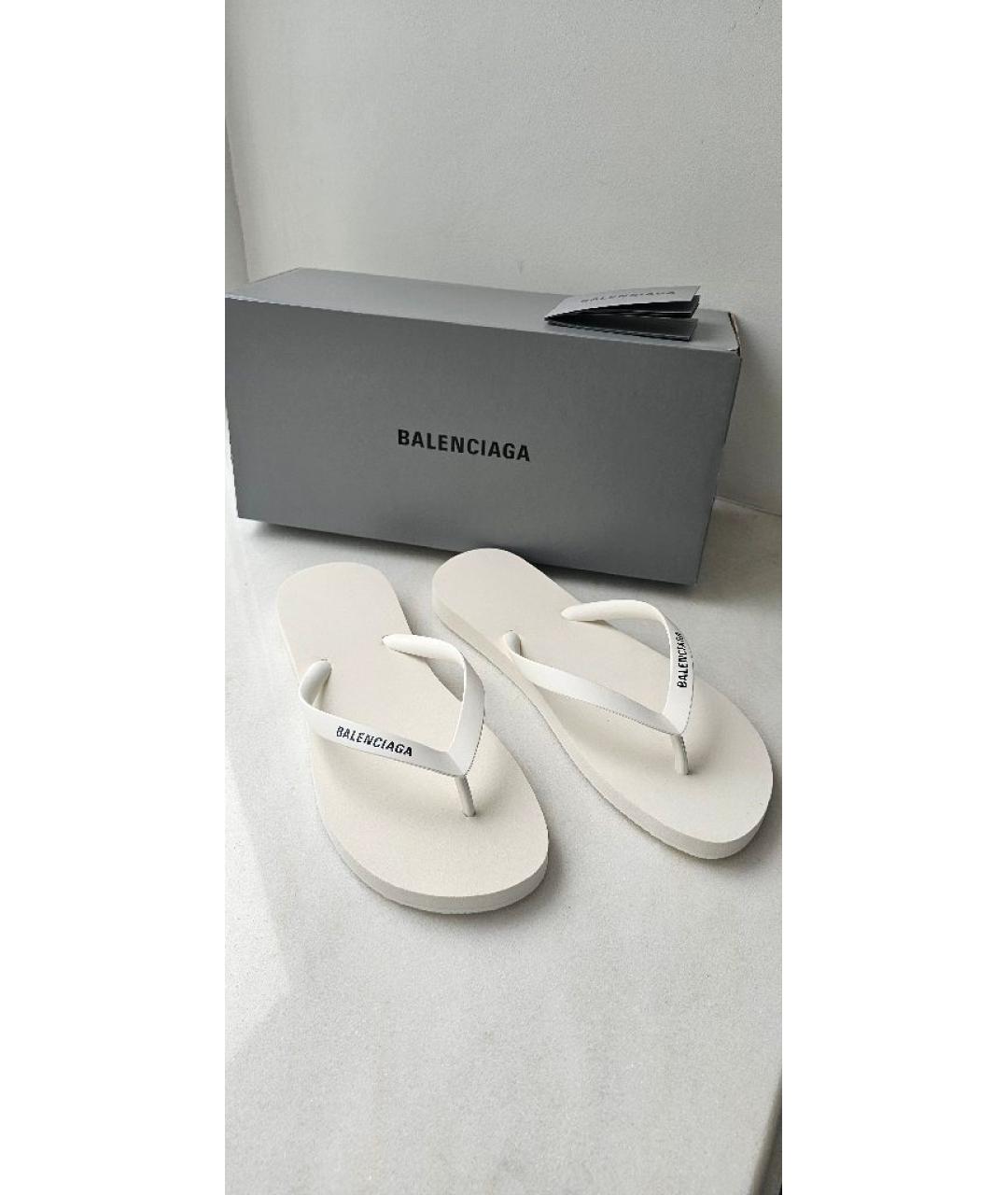 BALENCIAGA Белые шлепанцы, фото 8
