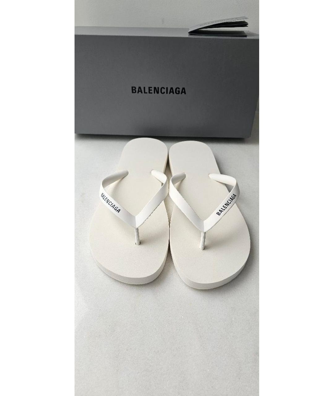 BALENCIAGA Белые шлепанцы, фото 2