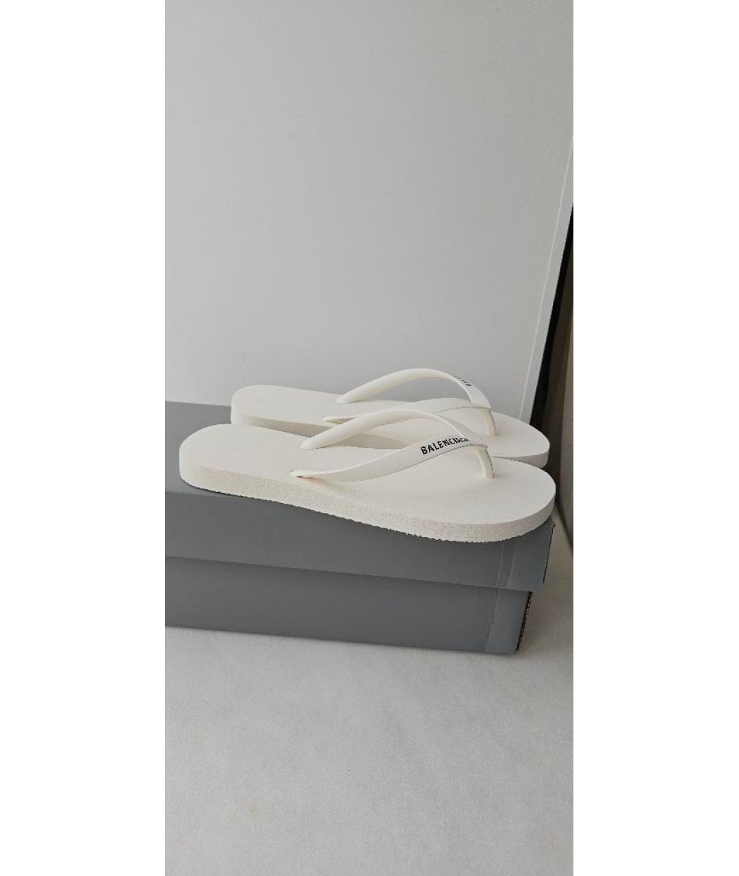 BALENCIAGA Белые шлепанцы, фото 10