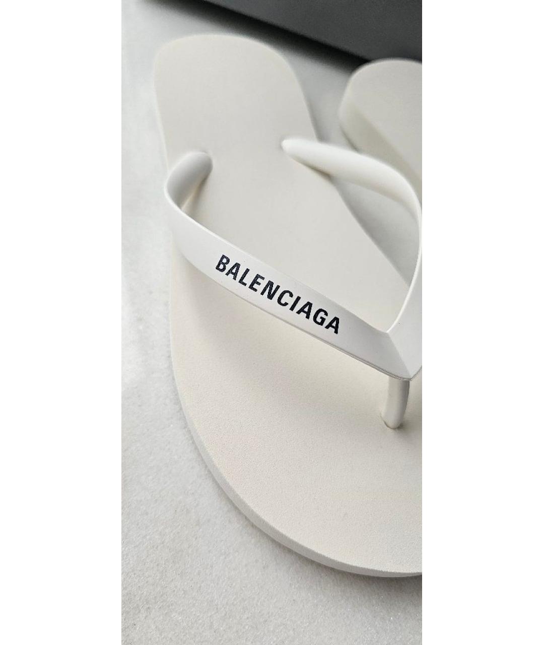 BALENCIAGA Белые шлепанцы, фото 6