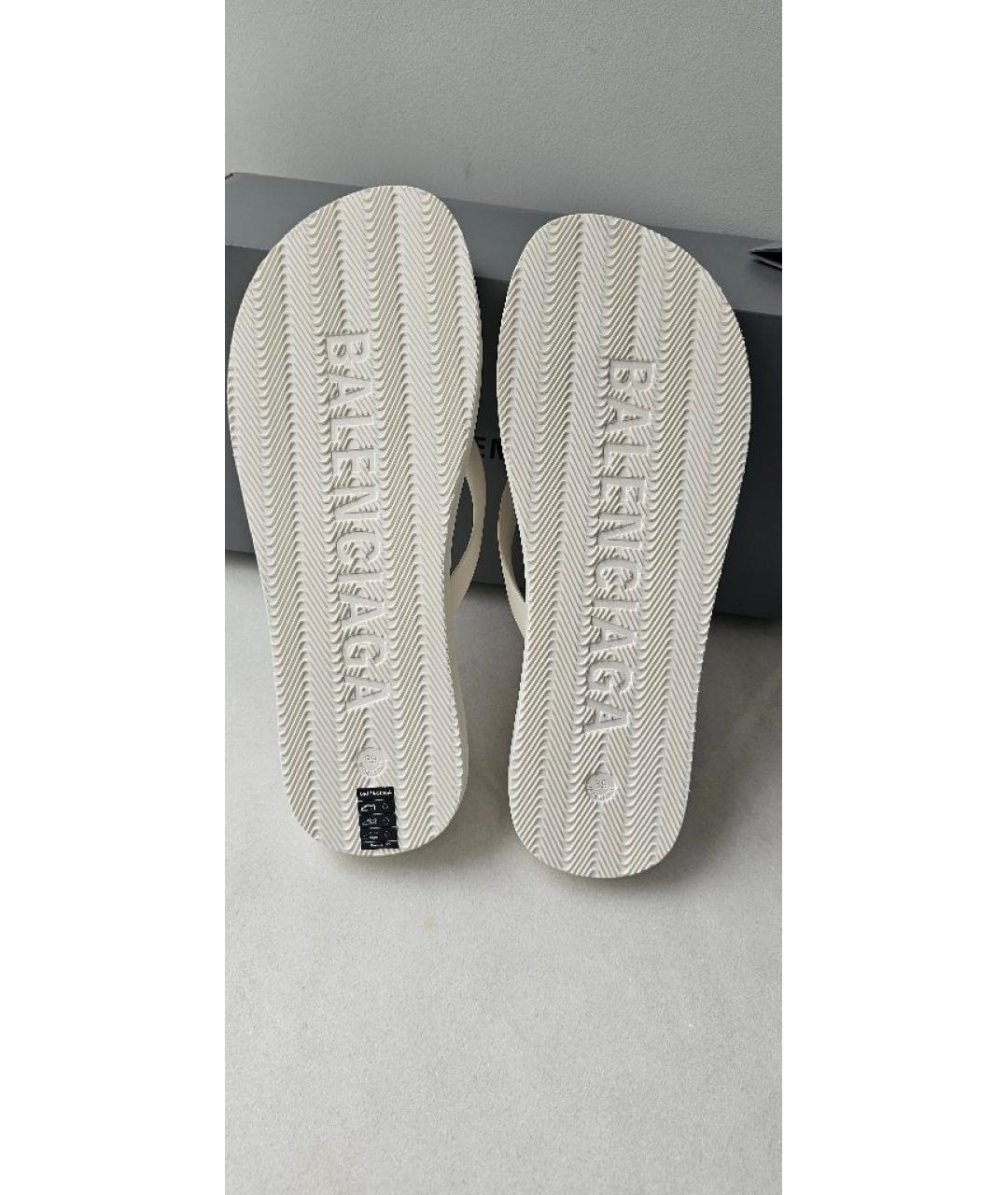 BALENCIAGA Белые шлепанцы, фото 9