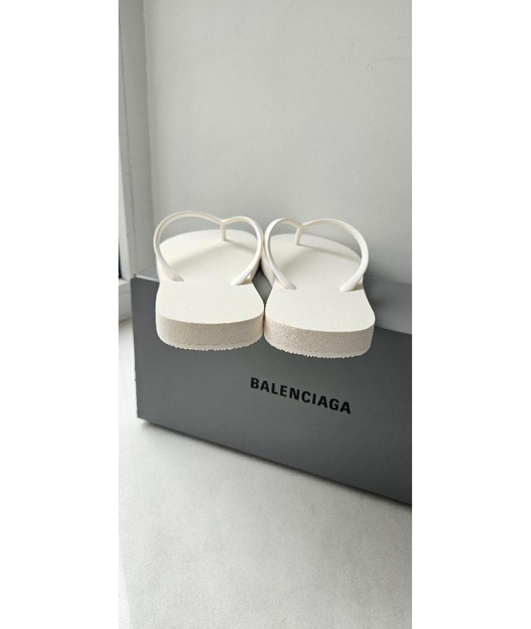 BALENCIAGA Белые шлепанцы, фото 4