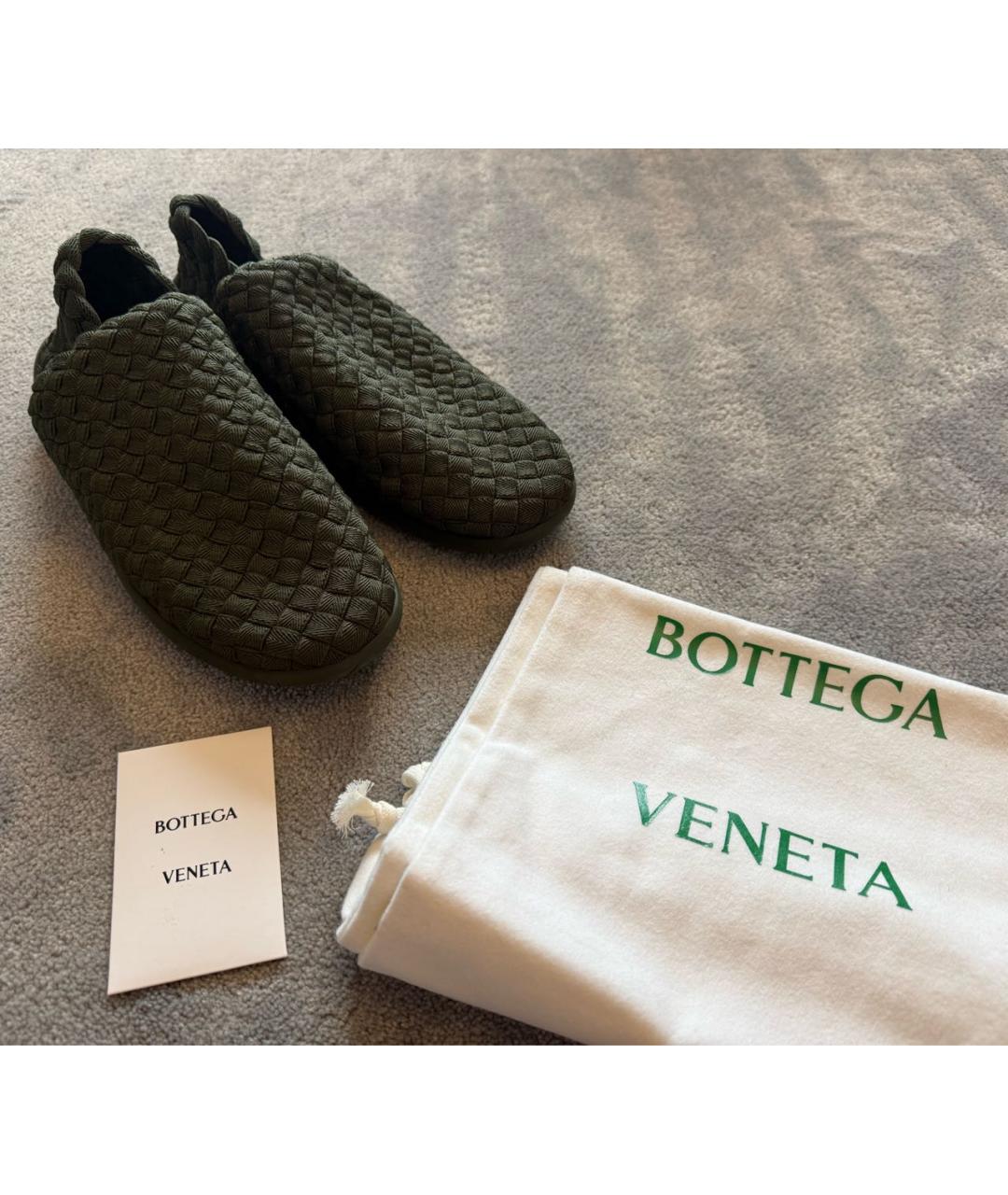 BOTTEGA VENETA Зеленые текстильные лоферы, фото 7