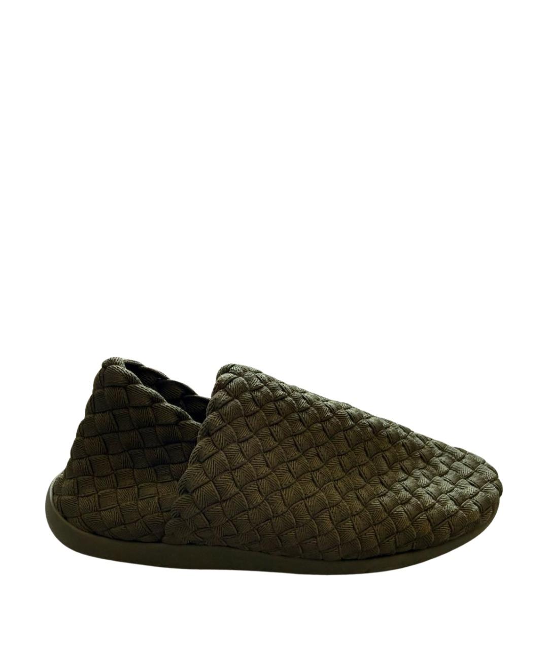 BOTTEGA VENETA Зеленые текстильные лоферы, фото 1