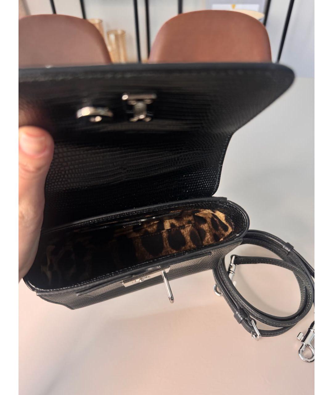 DOLCE&GABBANA Черная кожаная сумка с короткими ручками, фото 7
